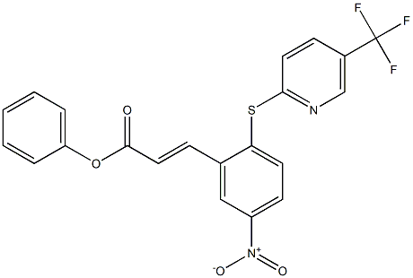 phenyl 3-(5-nitro-2-{[5-(trifluoromethyl)-2-pyridyl]thio}phenyl)acrylate Struktur