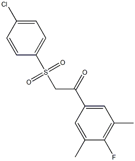 2-[(4-chlorophenyl)sulfonyl]-1-(4-fluoro-3,5-dimethylphenyl)ethan-1-one Struktur