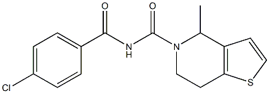 N5-(4-chlorobenzoyl)-4-methyl-4,5,6,7-tetrahydrothieno[3,2-c]pyridine-5-carboxamide Struktur