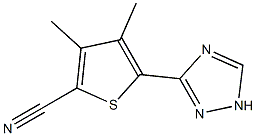 3,4-dimethyl-5-(1H-1,2,4-triazol-3-yl)thiophene-2-carbonitrile Struktur