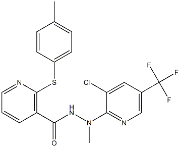 N'-[3-chloro-5-(trifluoromethyl)-2-pyridinyl]-N'-methyl-2-[(4-methylphenyl)sulfanyl]nicotinohydrazide Struktur