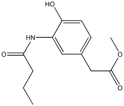 methyl 2-[3-(butyrylamino)-4-hydroxyphenyl]acetate Struktur