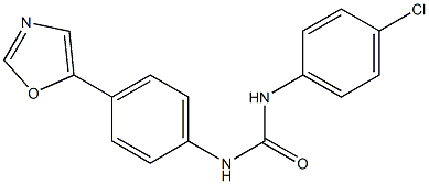 N-(4-chlorophenyl)-N'-[4-(1,3-oxazol-5-yl)phenyl]urea Struktur