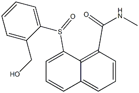 N1-methyl-8-{[2-(hydroxymethyl)phenyl]sulfinyl}-1-naphthamide Struktur