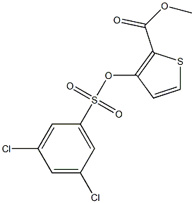 methyl 3-{[(3,5-dichlorophenyl)sulfonyl]oxy}thiophene-2-carboxylate Struktur