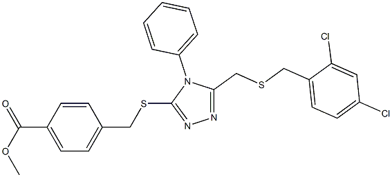 methyl 4-{[(5-{[(2,4-dichlorobenzyl)sulfanyl]methyl}-4-phenyl-4H-1,2,4-triazol-3-yl)sulfanyl]methyl}benzenecarboxylate Struktur