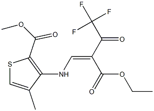 methyl 3-{[2-(ethoxycarbonyl)-4,4,4-trifluoro-3-oxobut-1-enyl]amino}-4-meth ylthiophene-2-carboxylate Struktur