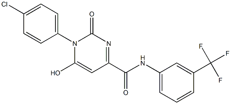 1-(4-chlorophenyl)-6-hydroxy-2-oxo-N-[3-(trifluoromethyl)phenyl]-1,2-dihydro-4-pyrimidinecarboxamide Struktur