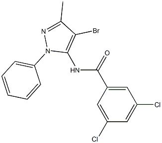 N-(4-bromo-3-methyl-1-phenyl-1H-pyrazol-5-yl)-3,5-dichlorobenzamide Struktur