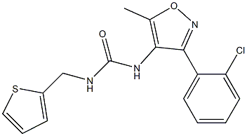 N-[3-(2-chlorophenyl)-5-methylisoxazol-4-yl]-N'-(2-thienylmethyl)urea Struktur