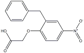 (2-benzyl-4-nitrophenoxy)acetic acid Struktur