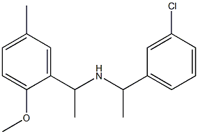 [1-(3-chlorophenyl)ethyl][1-(2-methoxy-5-methylphenyl)ethyl]amine Struktur