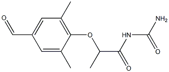 [2-(4-formyl-2,6-dimethylphenoxy)propanoyl]urea Struktur