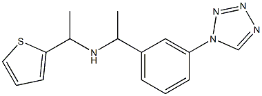 {1-[3-(1H-1,2,3,4-tetrazol-1-yl)phenyl]ethyl}[1-(thiophen-2-yl)ethyl]amine Struktur