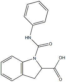 1-(phenylcarbamoyl)-2,3-dihydro-1H-indole-2-carboxylic acid Struktur