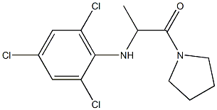 1-(pyrrolidin-1-yl)-2-[(2,4,6-trichlorophenyl)amino]propan-1-one Struktur