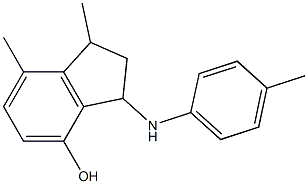 1,7-dimethyl-3-[(4-methylphenyl)amino]-2,3-dihydro-1H-inden-4-ol Struktur