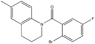 1-[(2-bromo-5-fluorophenyl)carbonyl]-6-methyl-1,2,3,4-tetrahydroquinoline Struktur