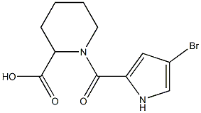 1-[(4-bromo-1H-pyrrol-2-yl)carbonyl]piperidine-2-carboxylic acid Struktur