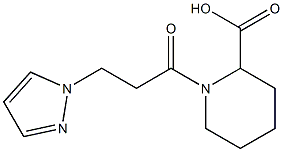 1-[3-(1H-pyrazol-1-yl)propanoyl]piperidine-2-carboxylic acid Struktur