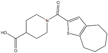 1-{4H,5H,6H,7H,8H-cyclohepta[b]thiophen-2-ylcarbonyl}piperidine-4-carboxylic acid Struktur