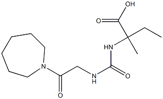 2-({[2-(azepan-1-yl)-2-oxoethyl]carbamoyl}amino)-2-methylbutanoic acid Struktur