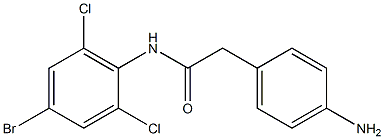 2-(4-aminophenyl)-N-(4-bromo-2,6-dichlorophenyl)acetamide Struktur