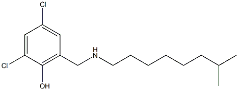 2,4-dichloro-6-{[(7-methyloctyl)amino]methyl}phenol Struktur