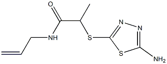 2-[(5-amino-1,3,4-thiadiazol-2-yl)sulfanyl]-N-(prop-2-en-1-yl)propanamide Struktur