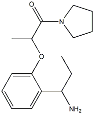 2-[2-(1-aminopropyl)phenoxy]-1-(pyrrolidin-1-yl)propan-1-one Struktur