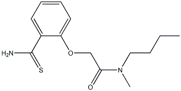 2-[2-(aminocarbonothioyl)phenoxy]-N-butyl-N-methylacetamide Struktur