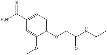 2-[4-(aminocarbonothioyl)-2-methoxyphenoxy]-N-ethylacetamide Struktur