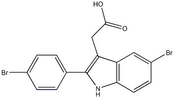 2-[5-bromo-2-(4-bromophenyl)-1H-indol-3-yl]acetic acid Struktur