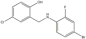 2-{[(4-bromo-2-fluorophenyl)amino]methyl}-4-chlorophenol Struktur