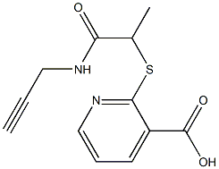 2-{[1-(prop-2-yn-1-ylcarbamoyl)ethyl]sulfanyl}pyridine-3-carboxylic acid Struktur