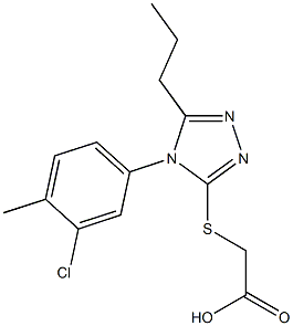 2-{[4-(3-chloro-4-methylphenyl)-5-propyl-4H-1,2,4-triazol-3-yl]sulfanyl}acetic acid Struktur