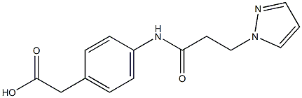 2-{4-[3-(1H-pyrazol-1-yl)propanamido]phenyl}acetic acid Structure