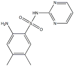 2-amino-4,5-dimethyl-N-(pyrimidin-2-yl)benzene-1-sulfonamide Struktur