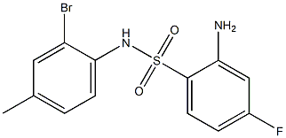 2-amino-N-(2-bromo-4-methylphenyl)-4-fluorobenzene-1-sulfonamide Struktur