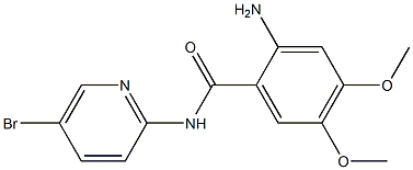 2-amino-N-(5-bromopyridin-2-yl)-4,5-dimethoxybenzamide Struktur