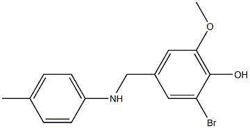 2-bromo-6-methoxy-4-{[(4-methylphenyl)amino]methyl}phenol Struktur