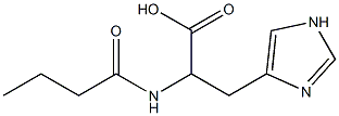 2-butanamido-3-(1H-imidazol-4-yl)propanoic acid Struktur