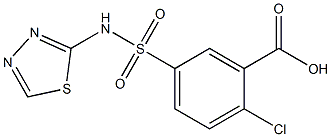 2-chloro-5-(1,3,4-thiadiazol-2-ylsulfamoyl)benzoic acid Struktur