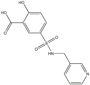 2-hydroxy-5-[(pyridin-3-ylmethyl)sulfamoyl]benzoic acid Struktur