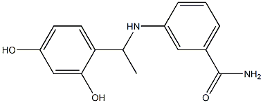 3-{[1-(2,4-dihydroxyphenyl)ethyl]amino}benzamide Struktur