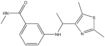 3-{[1-(2,5-dimethyl-1,3-thiazol-4-yl)ethyl]amino}-N-methylbenzamide Struktur