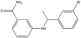 3-{[1-(3-bromophenyl)ethyl]amino}benzamide Struktur