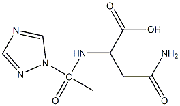 3-carbamoyl-2-[1-(1H-1,2,4-triazol-1-yl)acetamido]propanoic acid Struktur