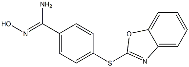 4-(1,3-benzoxazol-2-ylsulfanyl)-N'-hydroxybenzene-1-carboximidamide Struktur