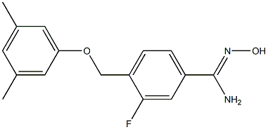 4-(3,5-dimethylphenoxymethyl)-3-fluoro-N'-hydroxybenzene-1-carboximidamide Struktur